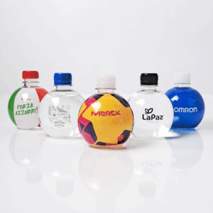 Personalized round water bottle 33cl.